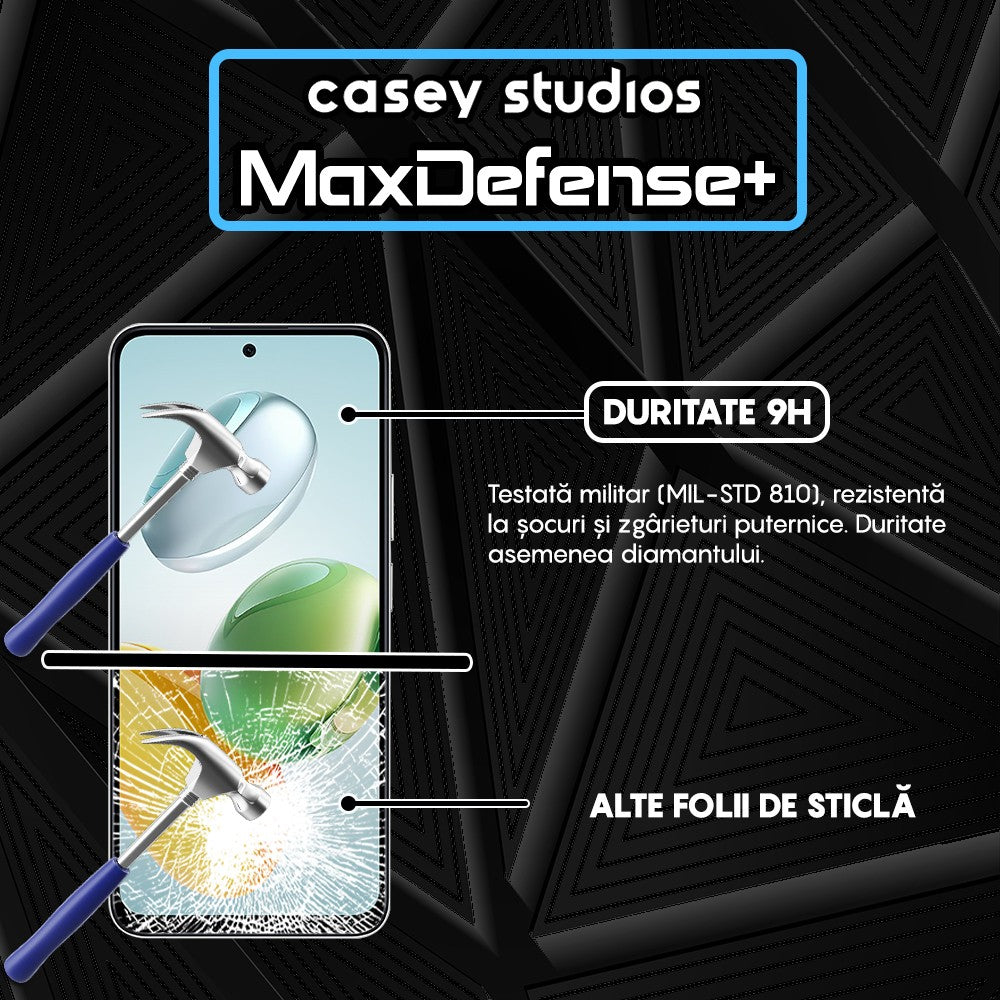 Folie Sticla MaxDefense+ - Honor Play 60 Plus - Negru