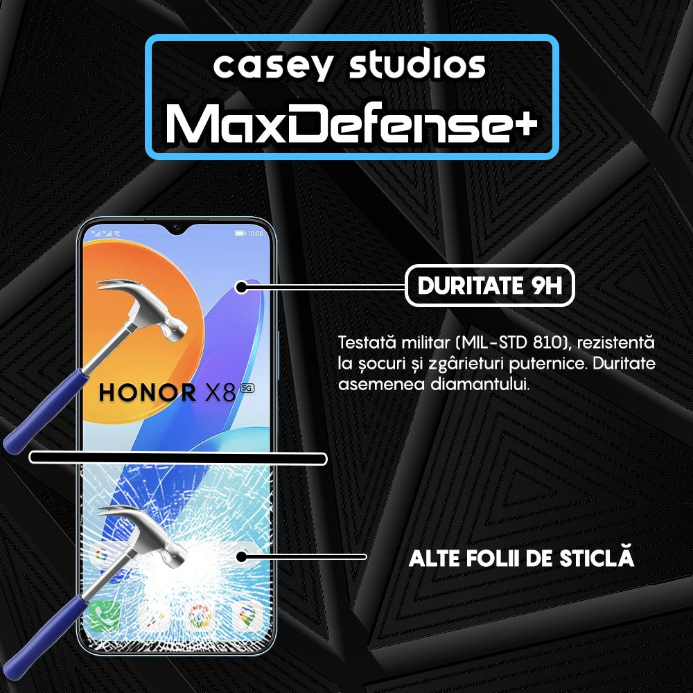 Folie Sticla MaxDefense+ - Honor X6/X8 5G - Negru