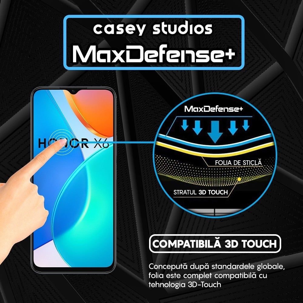 Folie Sticla MaxDefense+ - Honor X6b - Negru