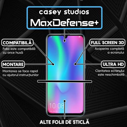 Folie Sticla MaxDefense+ - Huawei Honor 10 Lite/Honor 20 Lite/P Smart 2019/P Smart Plus 2019 - Negru