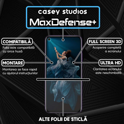 Folie Sticla MaxDefense+ - Huawei Honor 20/Honor 20 Pro/Mate 30 Lite/Nova 5T - Negru