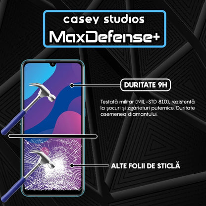 Folie Sticla MaxDefense+ - Huawei Honor 9A/Huawei Y6p - Negru
