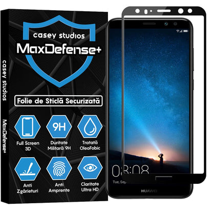 Folie Sticla MaxDefense+ - Huawei Mate 10 Lite - Negru