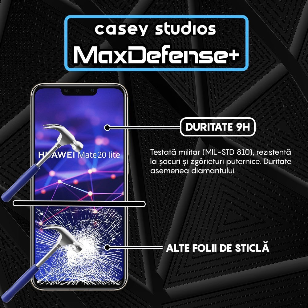 Folie Sticla MaxDefense+ - Huawei Mate 20 Lite/Nova 3/Nova 3i/P Smart Plus - Negru