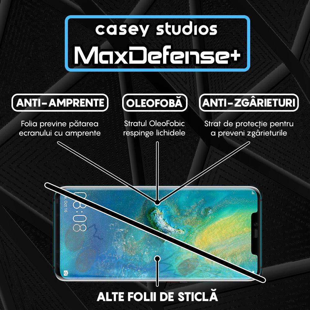 Folie Sticla MaxDefense+ - Huawei Mate 20 Pro - Negru