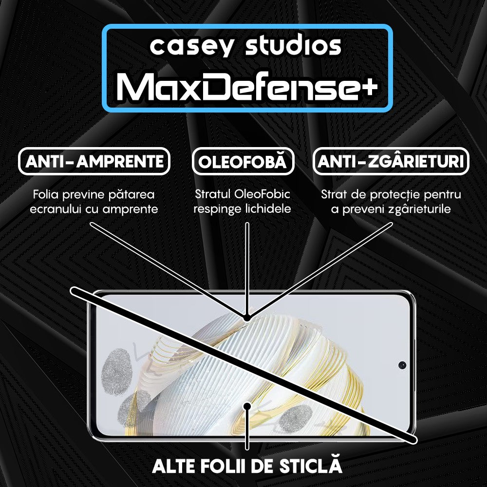 Folie Sticla MaxDefense+ - Huawei nova 10 - Negru
