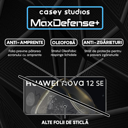 Folie Sticla MaxDefense+ - Huawei nova 12 SE - Negru