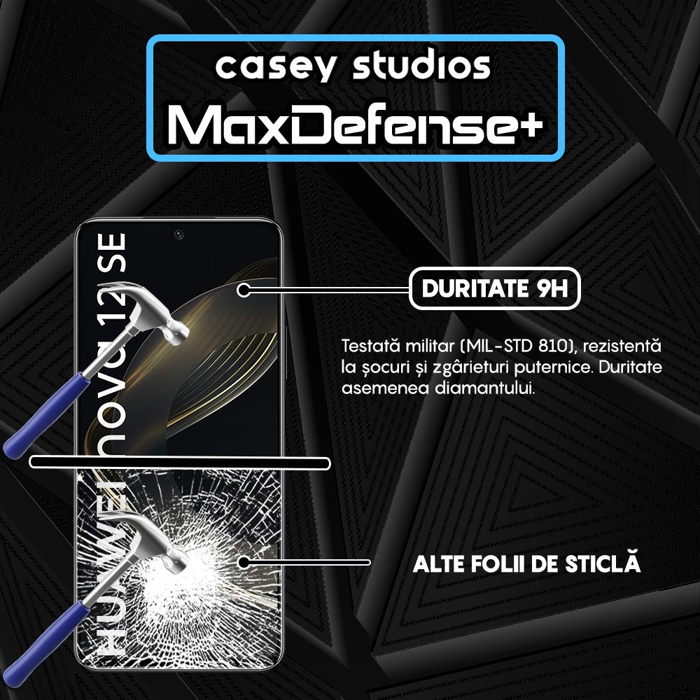 Folie Sticla MaxDefense+ - Huawei nova 12 SE - Negru
