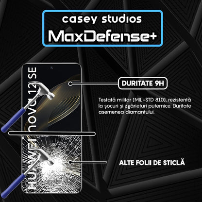 Folie Sticla MaxDefense+ - Huawei nova 12 SE - Negru
