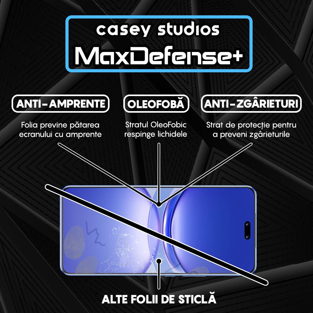 Folie Sticla MaxDefense+ - Huawei nova 12s - Negru