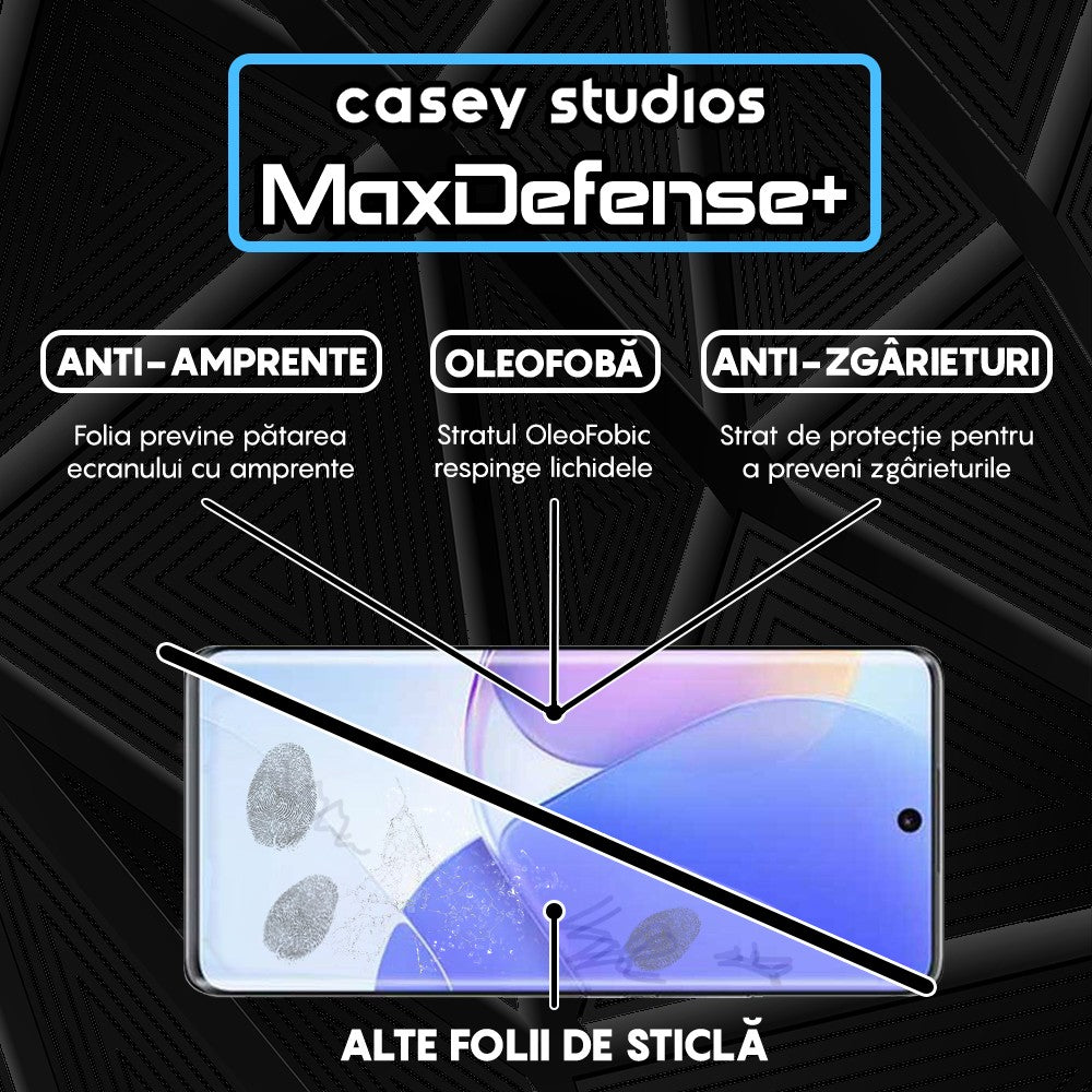Folie Sticla MaxDefense+ - Huawei nova 9 SE - Negru