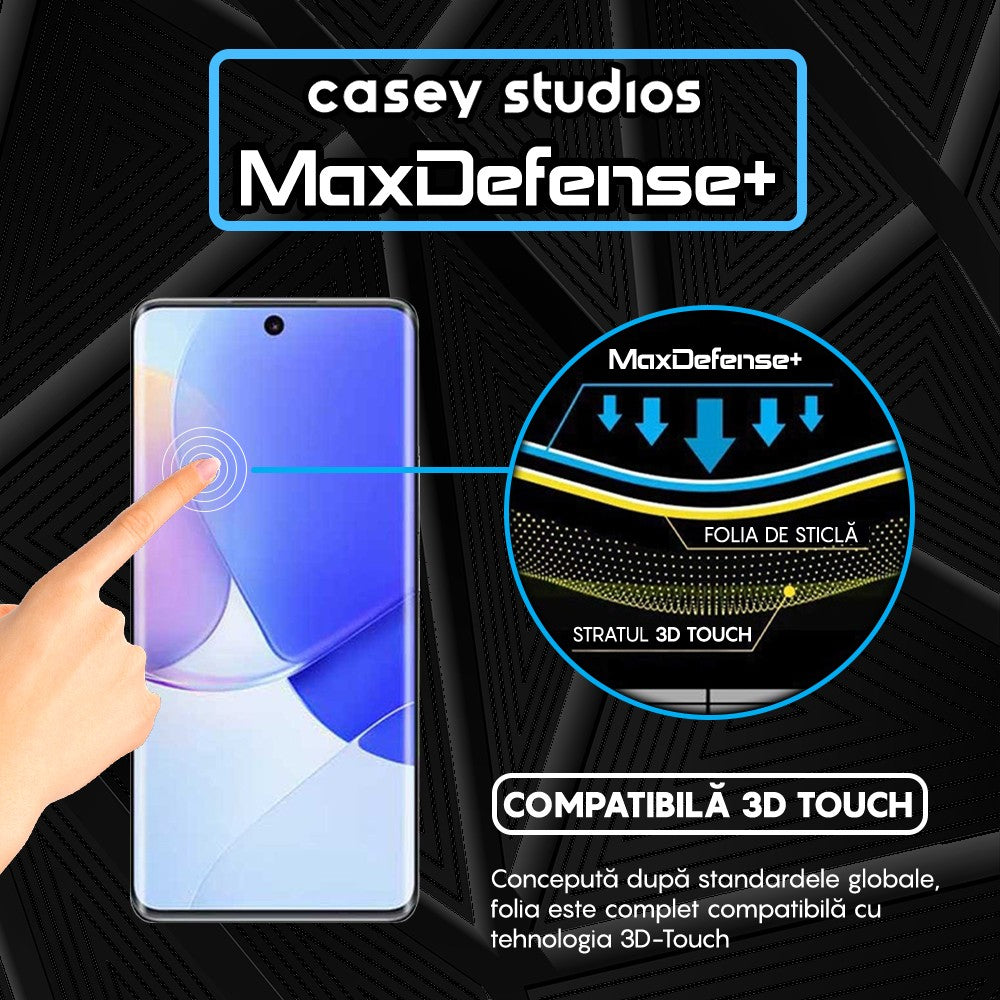 Folie Sticla MaxDefense+ - Huawei nova 9 SE - Negru