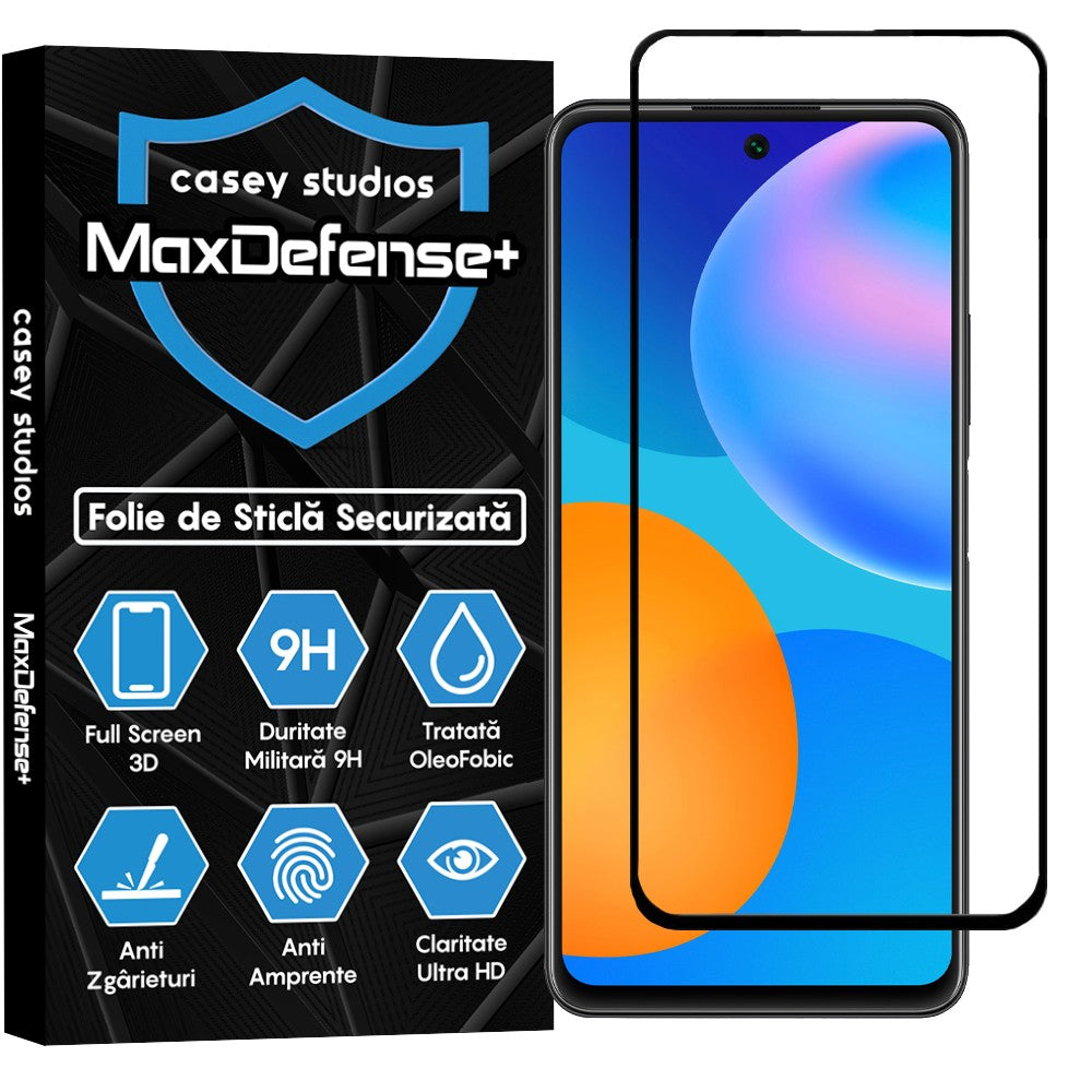 Folie Sticla MaxDefense+ - Huawei P smart 2021 - Negru