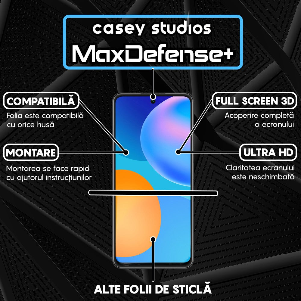 Folie Sticla MaxDefense+ - Huawei P smart 2021 - Negru