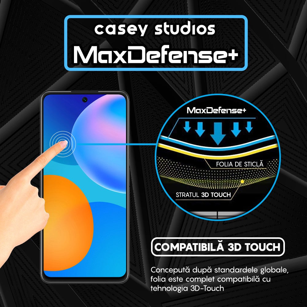 Folie Sticla MaxDefense+ - Huawei P smart 2021 - Negru