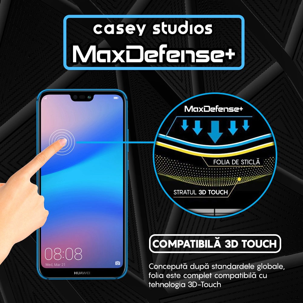 Folie Sticla MaxDefense+ - Huawei P20 Lite 2019/P40 Lite/P40 Lite E/Y7p - Negru