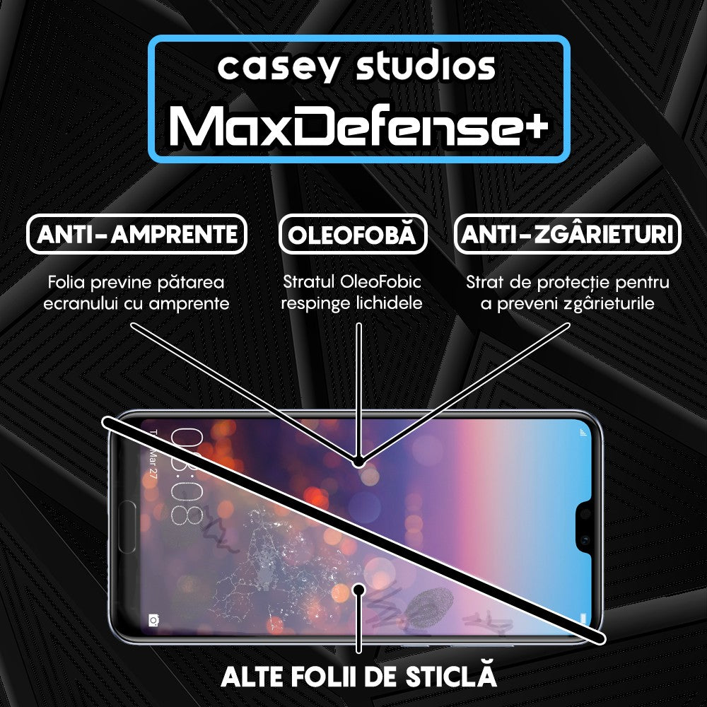 Folie Sticla MaxDefense+ - Huawei P20 Pro - Negru