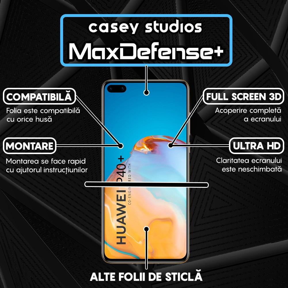 Folie Sticla MaxDefense+ - Huawei P40 - Negru