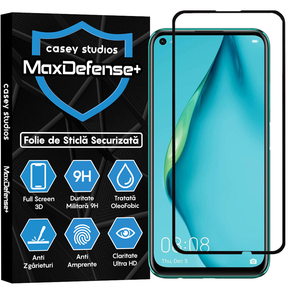 Folie Sticla MaxDefense+ - Huawei P40 Lite 5G - Negru