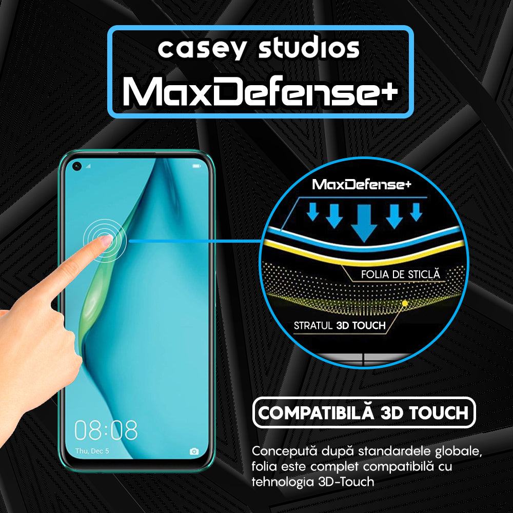 Folie Sticla MaxDefense+ - Huawei P40 Lite 5G - Negru