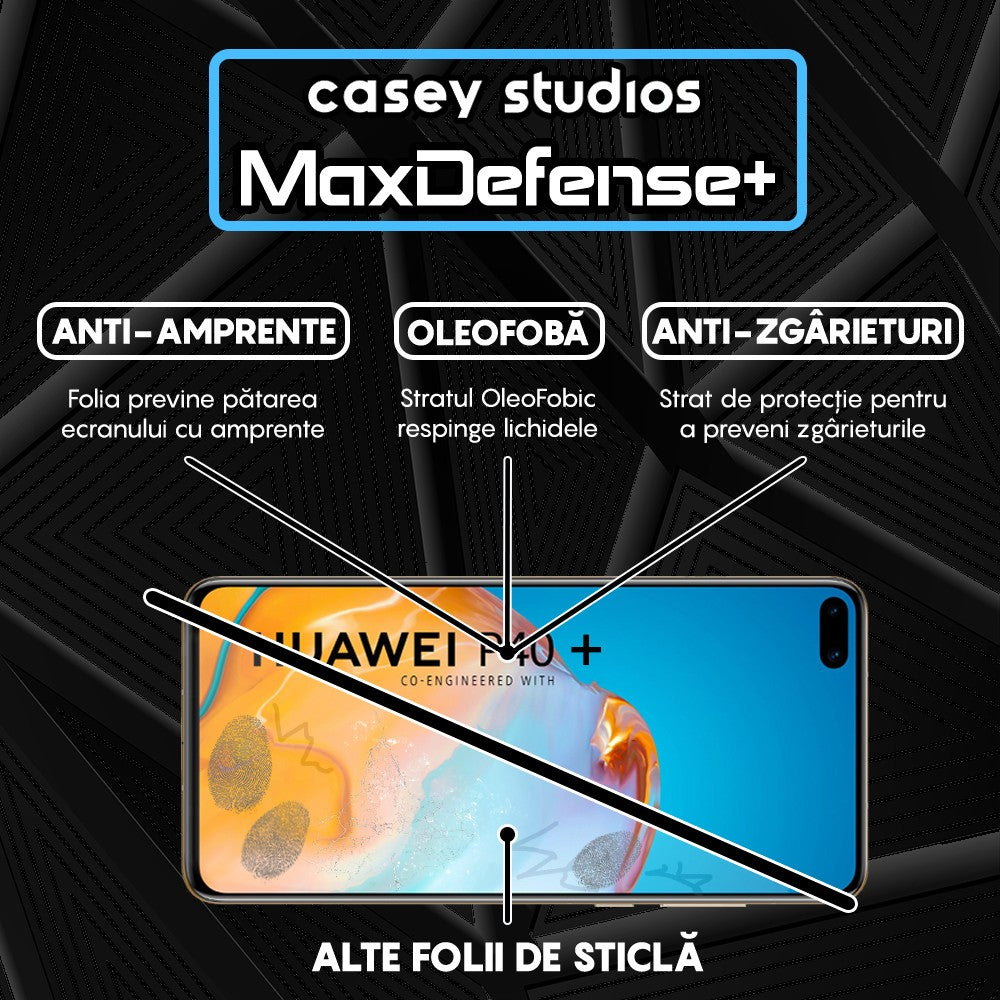 Folie Sticla MaxDefense+ - Huawei P40 Pro/P40 Pro Plus - Negru