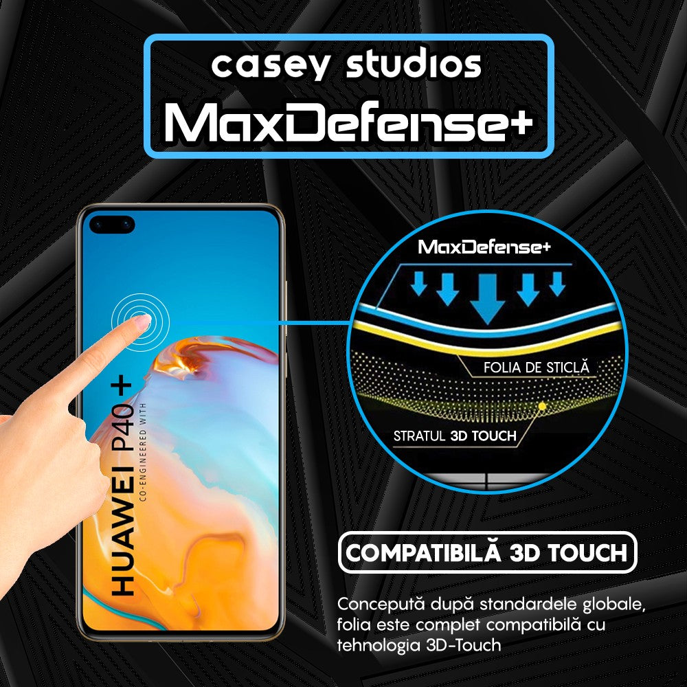 Folie Sticla MaxDefense+ - Huawei P40 Pro/P40 Pro Plus - Negru
