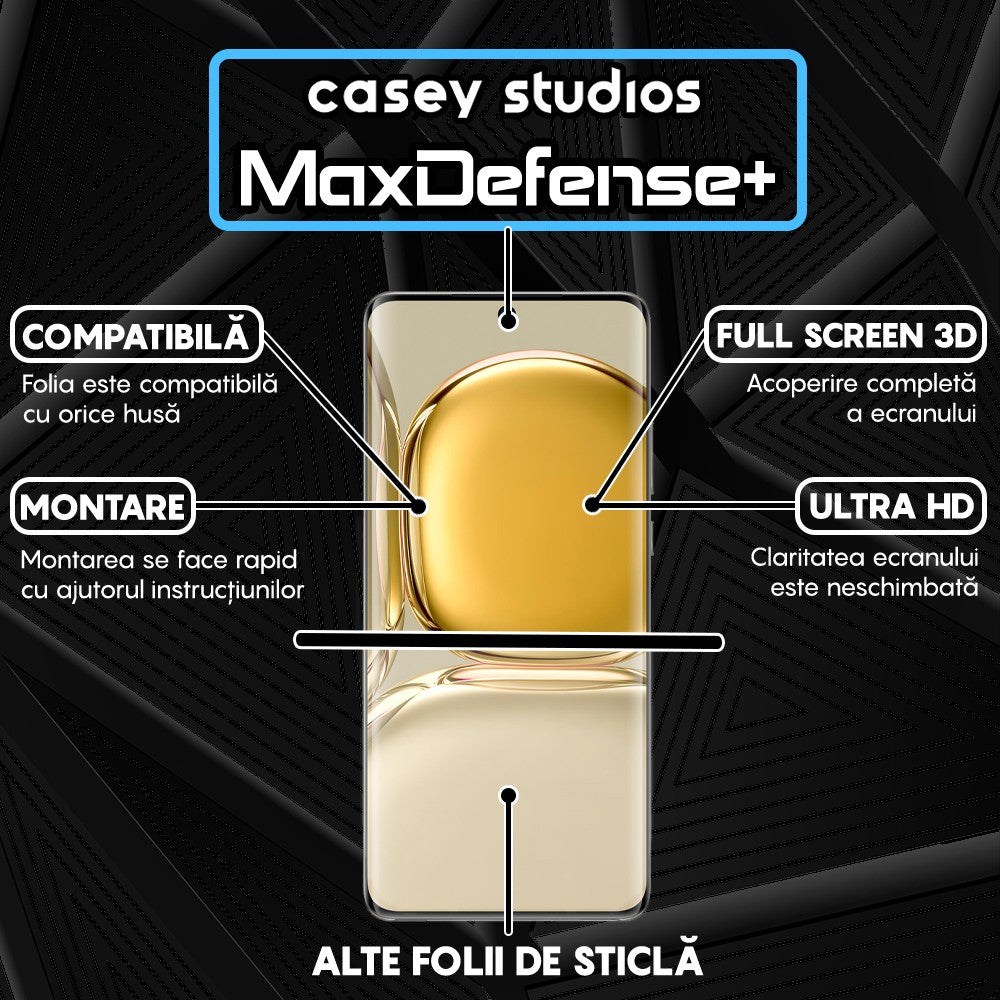 Folie Sticla MaxDefense+ - Huawei P50 - Negru