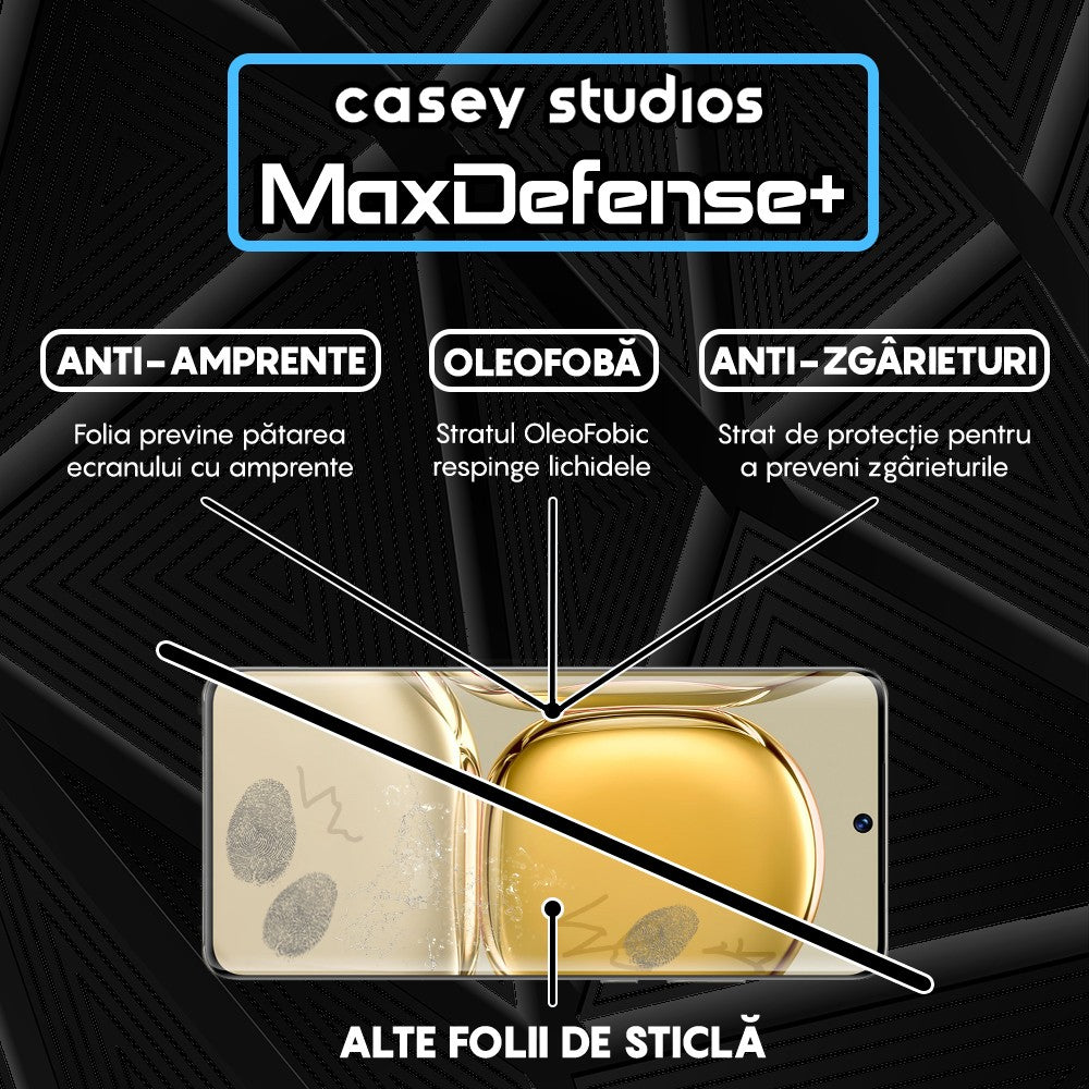 Folie Sticla MaxDefense+ - Huawei P50 - Negru