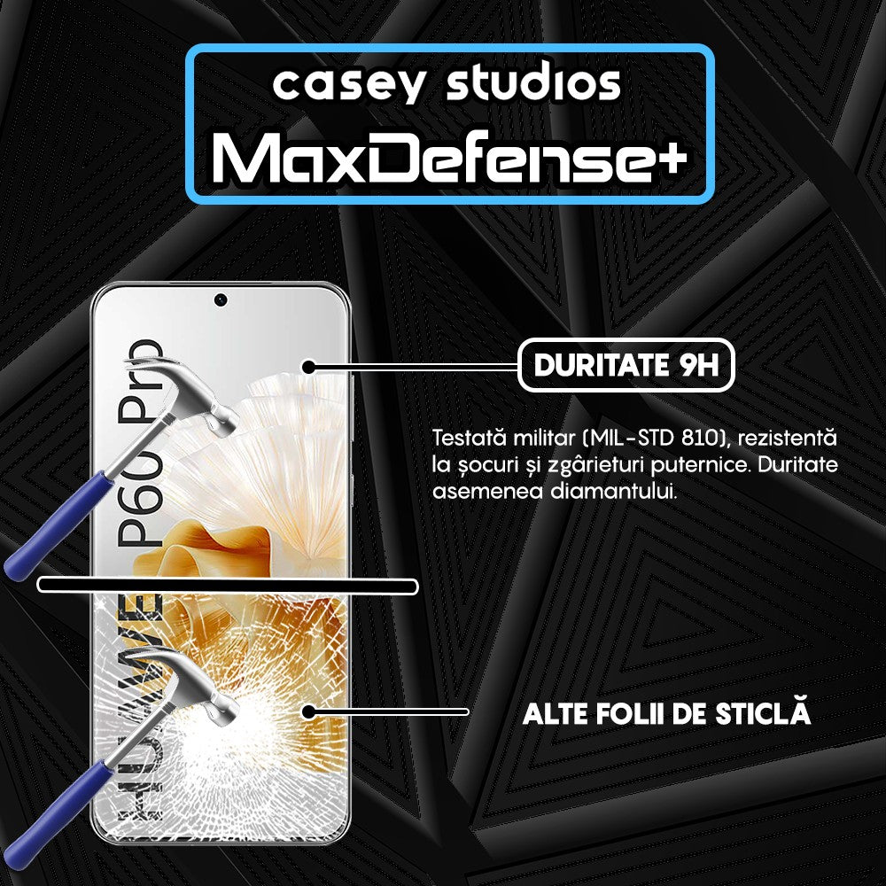 Folie Sticla MaxDefense+ - Huawei P60/P60 Pro - Negru