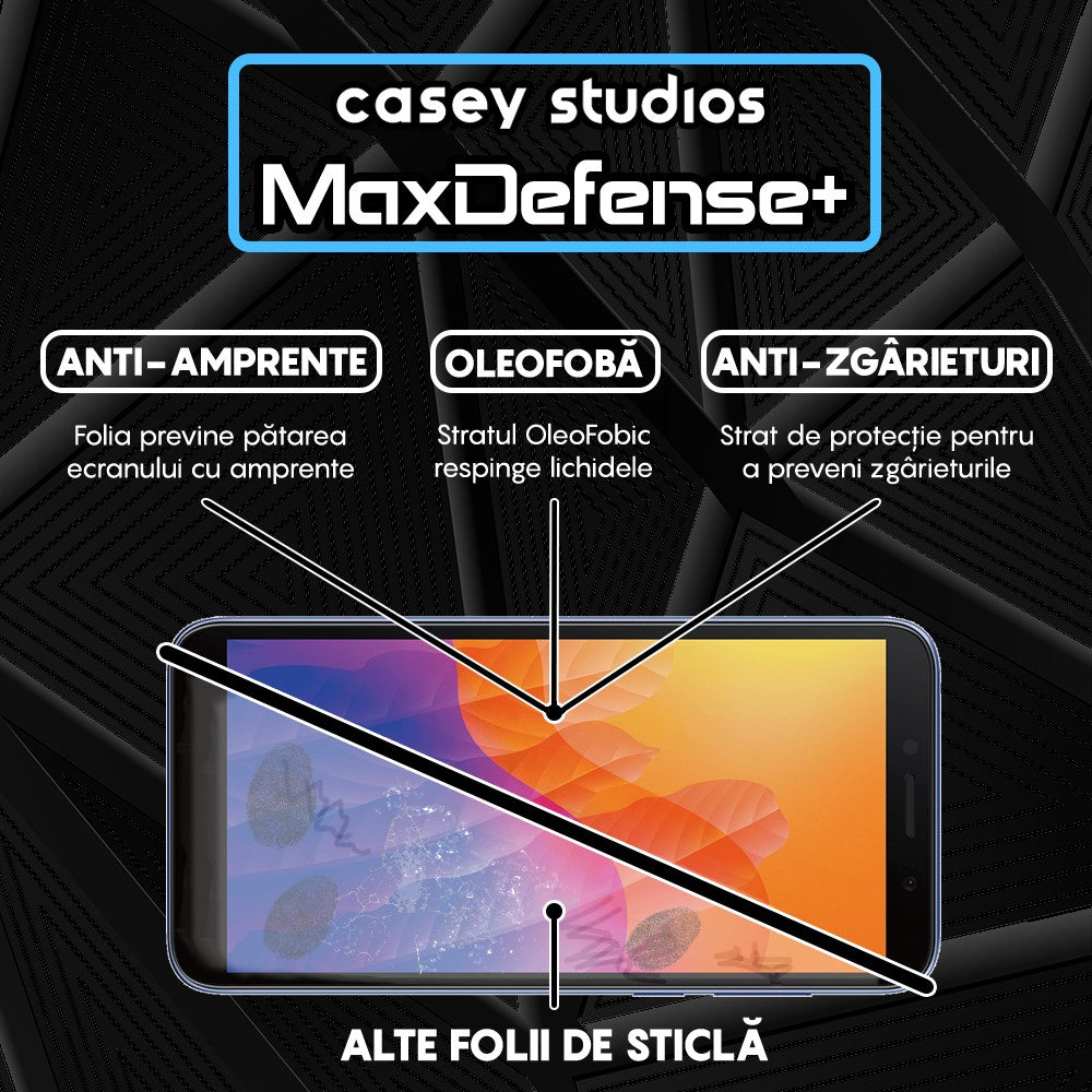 Folie Sticla MaxDefense+ - Huawei Y5p - Negru