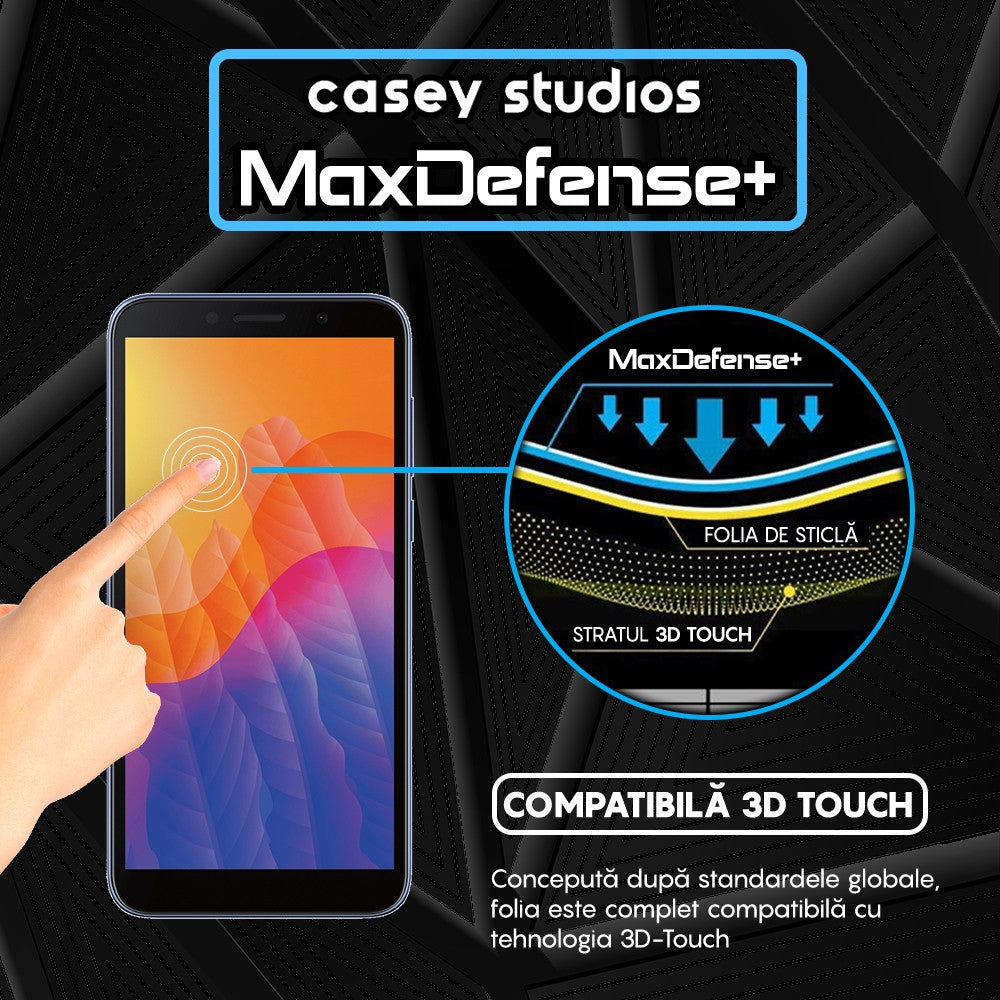 Folie Sticla MaxDefense+ - Huawei Y5p - Negru