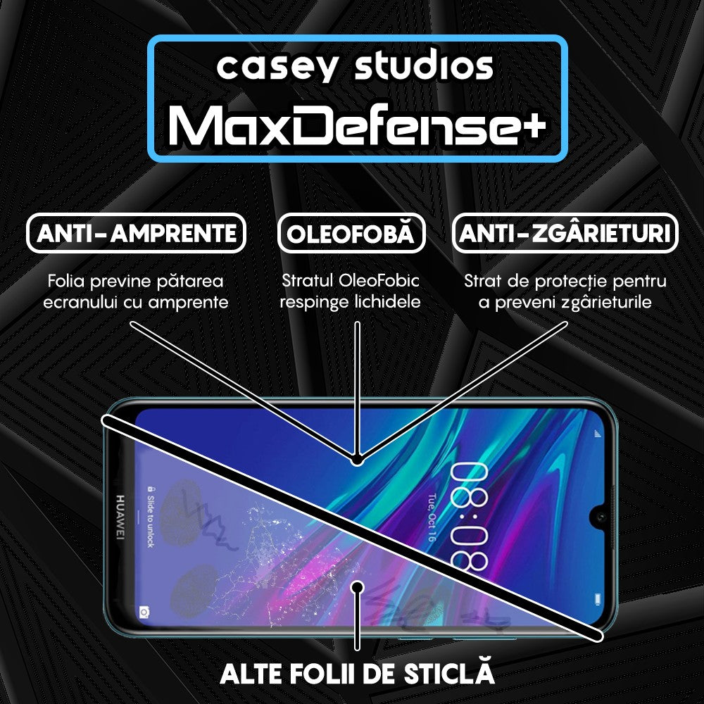 Folie Sticla MaxDefense+ - Huawei Y6 2019/Y6 Pro 2019/Y6p/Honor 8A 2020 - Negru