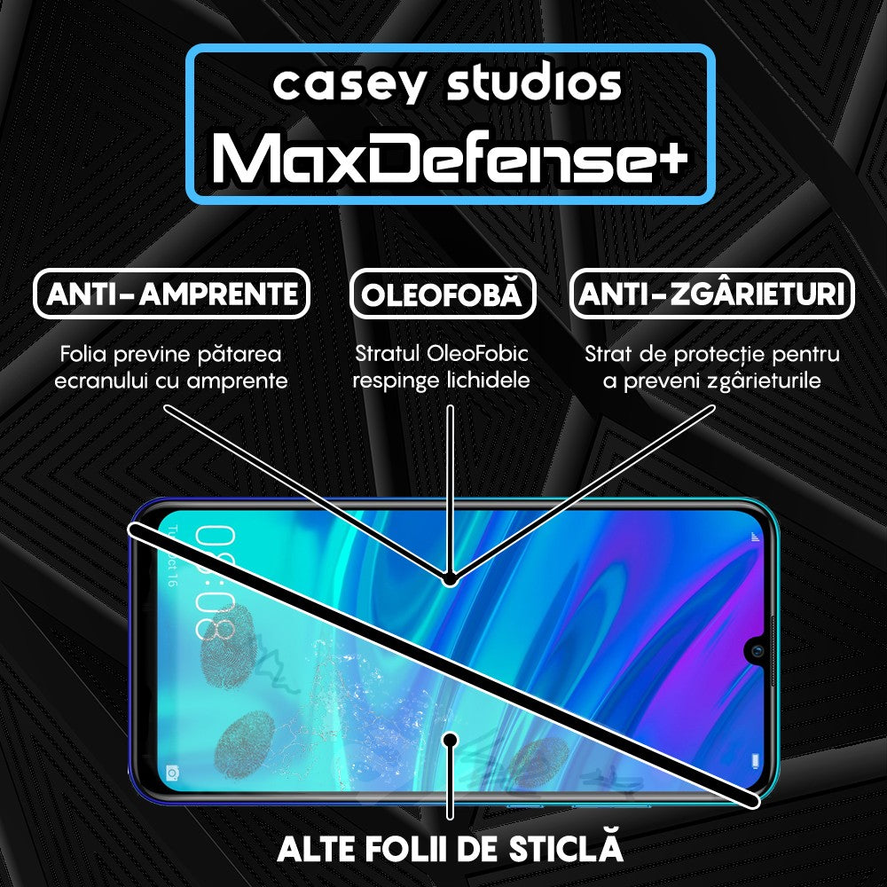 Folie Sticla MaxDefense+ - Huawei Y7 2019/Y7 Prime 2019/Y7 Pro 2019 - Negru