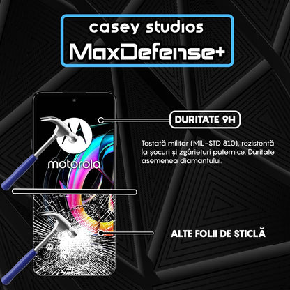 Folie Sticla MaxDefense+ - Motorola Edge 20 Lite - Negru