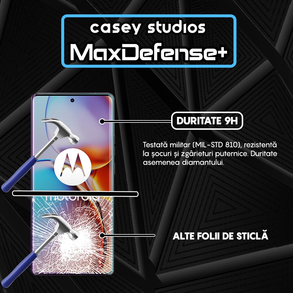 Folie Sticla MaxDefense+ - Motorola Edge 40 Pro - Negru