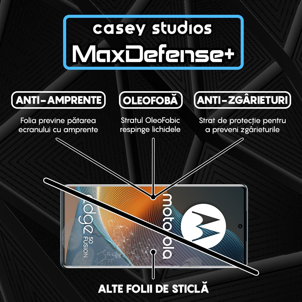 Folie Sticla MaxDefense+ - Motorola Edge 50 Fusion - Negru