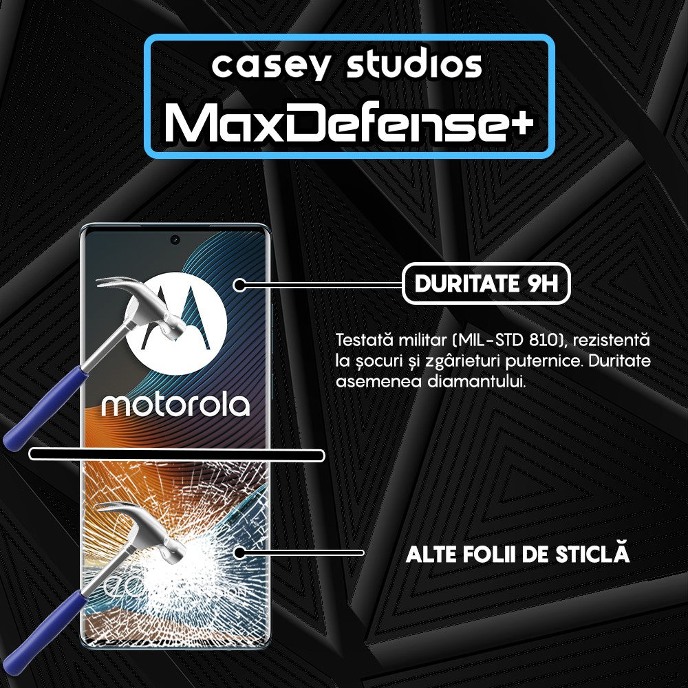 Folie Sticla MaxDefense+ - Motorola Edge 50 Fusion - Negru