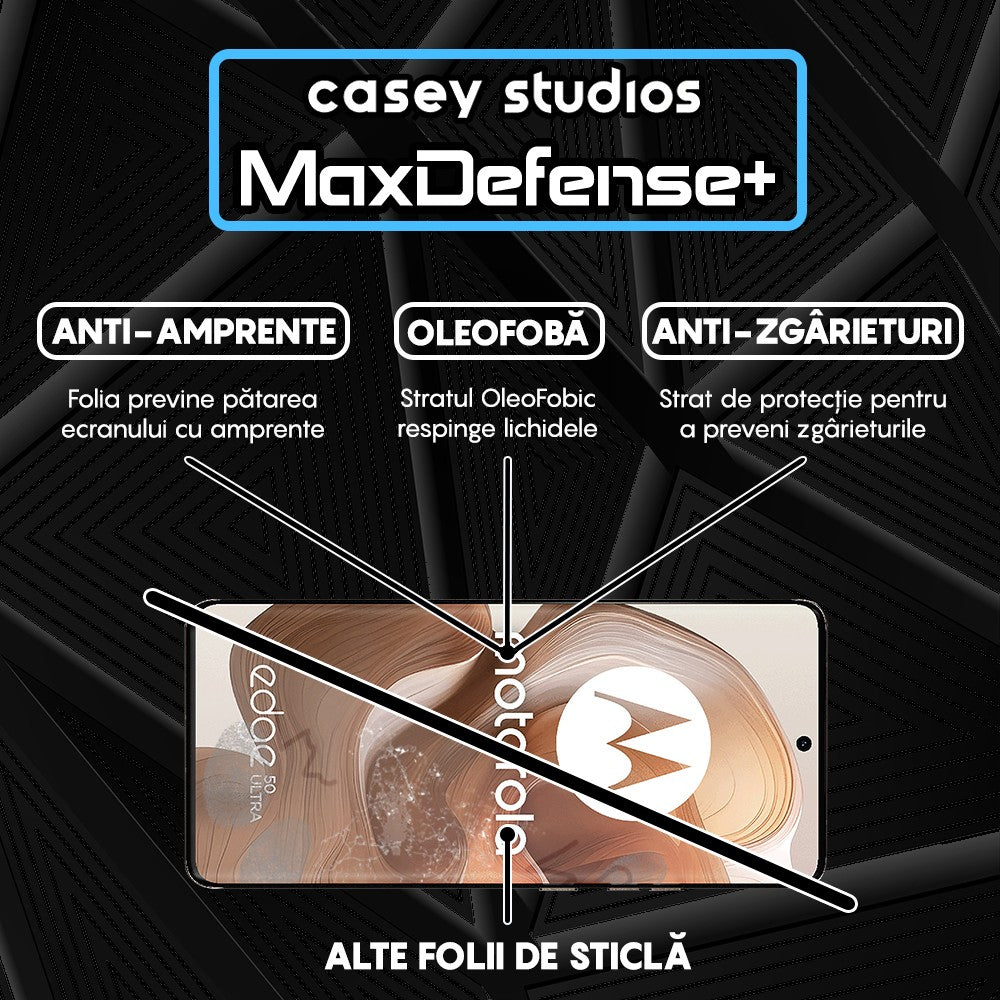 Folie Sticla MaxDefense+ - Motorola Edge 50 Ultra - Negru