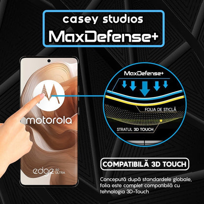 Folie Sticla MaxDefense+ - Motorola Edge 50 Ultra - Negru