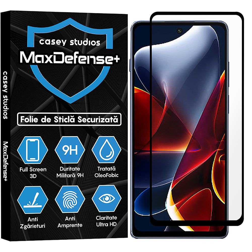 Folie Sticla MaxDefense+ - Motorola Edge S30 - Negru