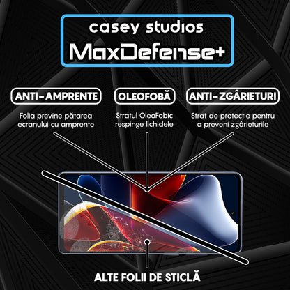 Folie Sticla MaxDefense+ - Motorola Edge S30 - Negru