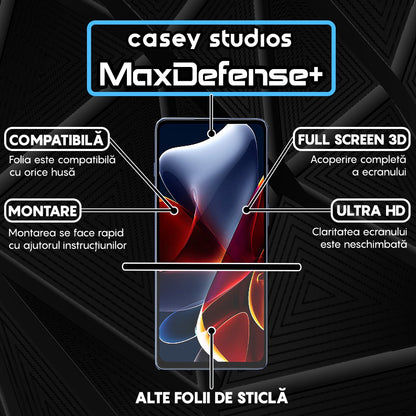 Folie Sticla MaxDefense+ - Motorola Edge S30 - Negru