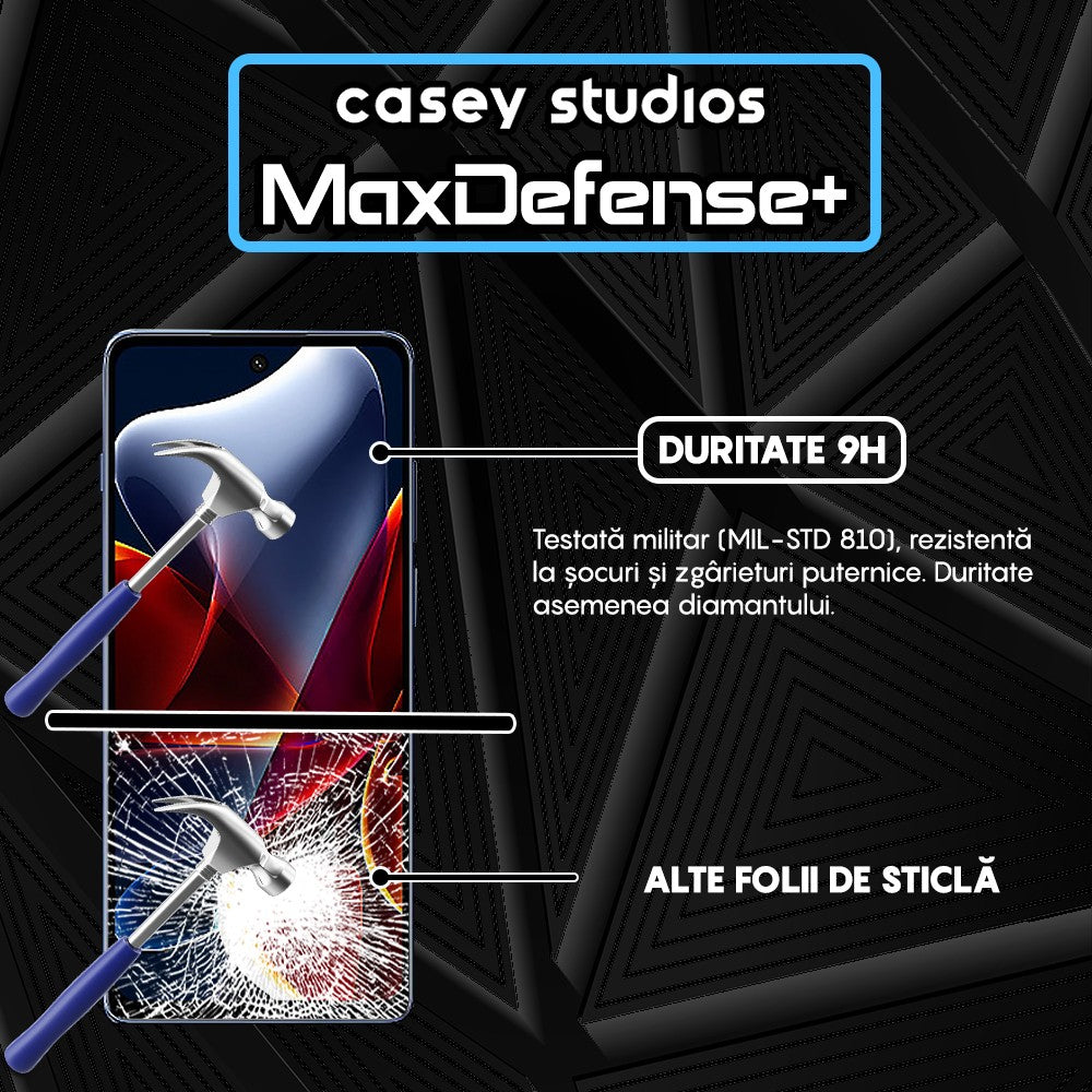 Folie Sticla MaxDefense+ - Motorola Edge S30 - Negru