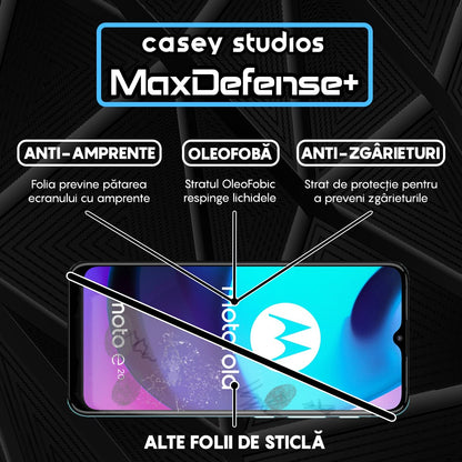 Folie Sticla MaxDefense+ - Motorola Moto E20 - Negru