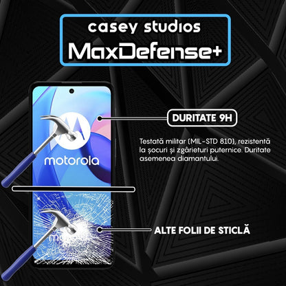 Folie Sticla MaxDefense+ - Motorola Moto E30/Moto E40 - Negru
