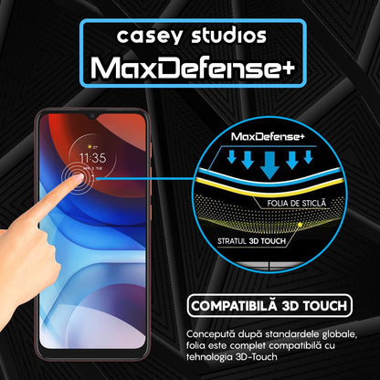 Folie Sticla MaxDefense+ - Motorola Moto E7 Power/Moto E7i Power - Negru