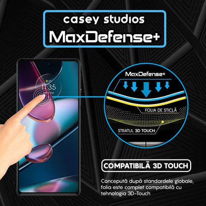 Folie Sticla MaxDefense+ - Motorola Moto Edge X30 - Negru