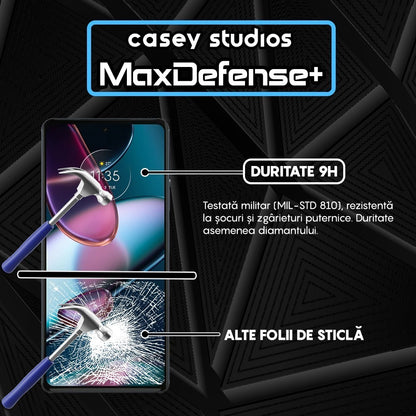 Folie Sticla MaxDefense+ - Motorola Moto Edge X30 - Negru