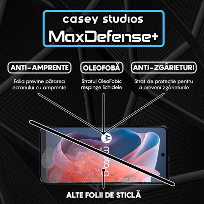 Folie Sticla MaxDefense+ - Motorola Moto G Play 2024 - Negru