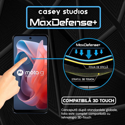 Folie Sticla MaxDefense+ - Motorola Moto G Play 2024 - Negru